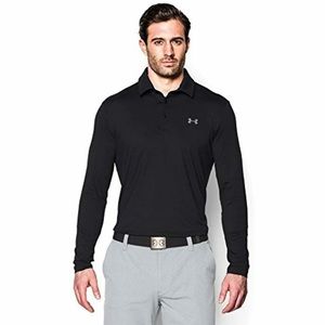 Men’s Md Under Armour Black Long Sleeve Polo